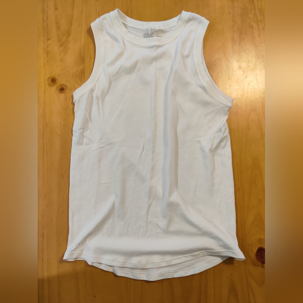 Calia Off-White Ribbed Tank